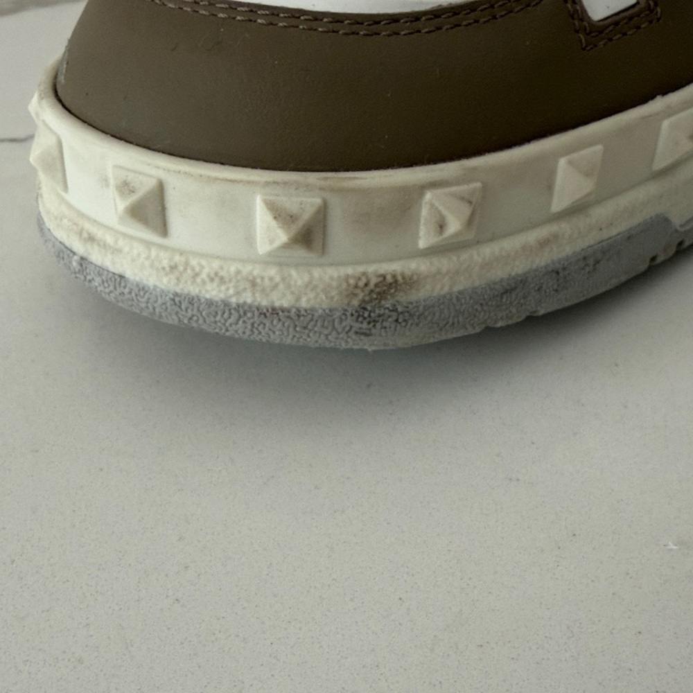 Valentino Garavani Cream and Brown/Green Casual Sneakers Size 10 - Picture 2 of 9
